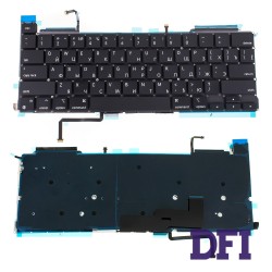 Клавіатура для ноутбука APPLE (MacBook Pro: A2338 (2020)) rus, black, підсвічування клавіш, SMALL ENTER (оригінал)