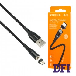 Кабель BOROFONE BU16 Skill magnetic Micro-USB 1.2m, nylon braid, aluminum alloy connector Black