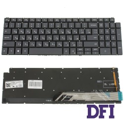 Клавіатура для ноутбука DELL (Inspiron: 5584), rus, black, без фрейма, підсвічування клавіш