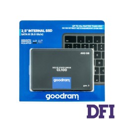 Жорсткий диск 2.5 SSD  480Gb Goodram CL100 Series, SSDPR-CL100-480-G3, TLC NAND, SATA-III 6Gb/s, зап/чит. - 460/540мб/с