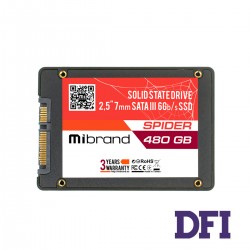 Жорсткий диск 2.5 SSD  480Gb Mibrand Spider Series, MI2.5SSD/SP480GB, 3D TLC, SATA-III 6Gb/s, зап/чит. - 460/550мб/с, BULK