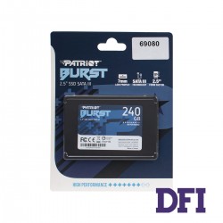 Жорсткий диск 2.5 SSD  240Gb Patriot Burst Series, PBU240GS25SSDR, (Phison S11 controller), TLC 3D, SATA-III 6Gb/s, зап/чит. - 500/555мб/с