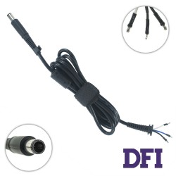 Оригінальний DC кабель живлення для БЖ HP 90W 7.4x5.0мм+PIN всередині, 3 дроти (2x1мм+1x0.5мм), прямий штекер (від БЖ до ноутбуку)