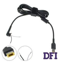 Оригинальный DC кабель питания для БП LENOVO 90W USB+pin, сопротивление 550 Ом !!!,  2 провода (2x1мм) (Square 5 Pin DC Plug) (от БП к ноутбуку)
