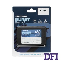Жорсткий диск 2.5 SSD  480Gb Patriot Burst Series, PBU480GS25SSDR, (Phison S11 Series) TLC 3D, SATA-III 6Gb/s, зап/чит. - 540/560мб/с