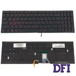 Клавиатура для ноутбука ASUS (G501, N501) rus, black, без фрейма, подсветка клавиш