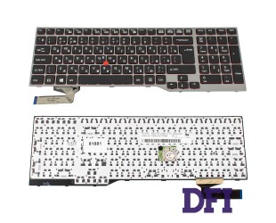 Клавиатура для ноутбука MSI (E554, E556, E753, E754) rus, black, silver frame, подсветка клавиш