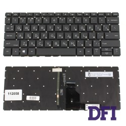 Клавіатура для ноутбука HP (ProBook: 430 G8, 435 G8) rus, black, без фрейма, підсвічування клавіш