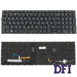Клавиатура для ноутбука HP (EliteBook: 850 G7, 855 G7) rus, black, без фрейма, подсветка клавиш, с джойстиком