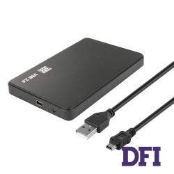 Карман внешний для HDD/SSD 2.5 Enclosure, 7-9.5мм, USB2.0, black