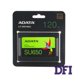 Жесткий диск 2.5 SSD  120GB ADATA ULTIMATE SU650 Series, ASU650SS-120GT-R, 3D TLC, SATA-III 6Gb/s, зап/чт. - 450/520мб/с