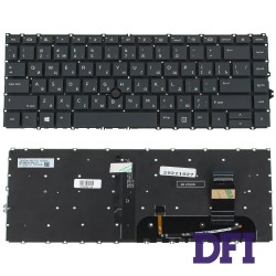 Клавіатура для ноутбука HP (ProBook: 840 G8, 845 G8) rus, black, без фрейма, підсвічування клавіш