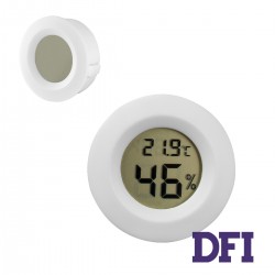 Міні цифровий термометр з гігрометром, круглий