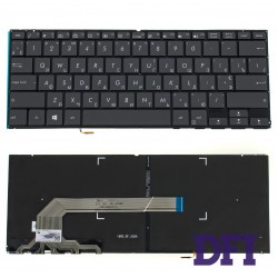 Клавіатура для ноутбука ASUS (UX370 series) rus, gray, без фрейма, підсвічування клавіш