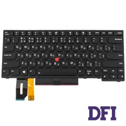 Клавіатура для ноутбука LENOVO (ThinkPad: E480, L380) rus, black, підсвічування клавіш, с джойстиком