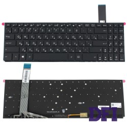 Клавиатура для ноутбука ASUS (X570 series) rus, black, без фрейма, подсветка клавиш (ОРИГИНАЛ)