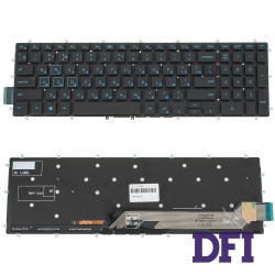 Клавіатура для ноутбука DELL (Inspiron: 7566, 7567) rus, black, без фрейма, підсвічування клавішBLUE (оригінал)