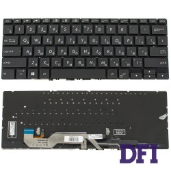 Клавіатура для ноутбука ASUS (UX362 series) rus, black, без фрейма, підсвічування клавіш