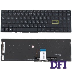 Клавіатура для ноутбука ASUS (X521 series) rus, black, без фрейма, підсвічування клавіш
