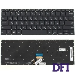 Клавиатура для ноутбука ASUS (X321 series) rus, black, без фрейма, подсветка клавиш