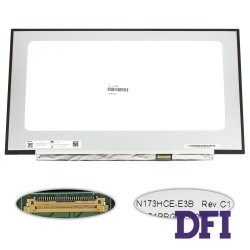 Матрица 17.3 N173HCE-E3B (1920*1080, 30pin(eDP, IPS, 500 cd/m2, 100% DCI-P3), LED, SLIM(без планок и ушек), матовая, разъем справа внизу) для ноутбука