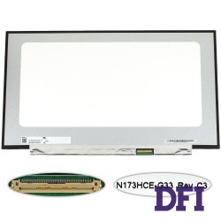 Матриця 17.3 N173HCE-G33 (1920*1080, 40pin(eDP, IPS, 144HZ, 300cd/m2, 100% sRGB), LED, SLIM(без планок та вушок), матова, роз'єм праворуч знизу) для ноутбука