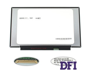 Матрица 14.0 B140HAN04.0 (1920*1080, 30pin(eDP, IPS, 250cd/m2, 45% NTSC), LED, SLIM (без планок и ушек), матовая, разъем справа внизу, дп=220 (narrow border)) для ноутбука