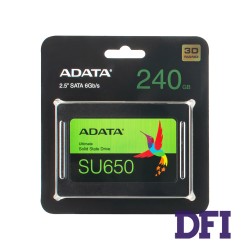 Жесткий диск 2.5 SSD  240GB ADATA ULTIMATE SU650 Series, ASU650SS-240GT-R, 3D NAND TLC, SATA-III 6Gb/s, зап/чт. - 450/520мб/с
