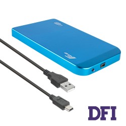 Карман внешний для HDD/SSD 2.5 Frime FHE62.25U20, USB 2.0, Metal, Blue