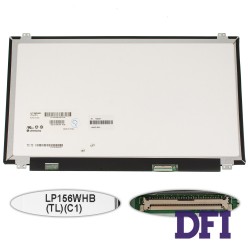 Матриця 15.6 LP156WHB-TLC1 (1366 * 768, 40pin, LED, SLIM (вертикальні вушка), глянсова, роз'єм справа внизу) для ноутбука (renew)
