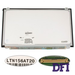 Матриця 15.6 LTN156AT20 (1366 * 768, 40pin, LED, SLIM (вертикальні вушка), глянсова, роз'єм справа внизу) для ноутбука (renew)