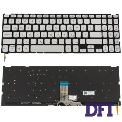 Клавіатура для ноутбука ASUS (X509 series) rus, silver, без кадру, підсвічування клавіш