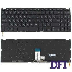 Клавіатура для ноутбука ASUS (X509 series) ukr, black, без фрейму, підсвічування клавіш (оригінал)