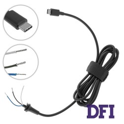 DC кабель живлення для БЖ ноутбуку TYPE-C,  прямий штекер, 3 дроти (від БЖ до ноутбуку)