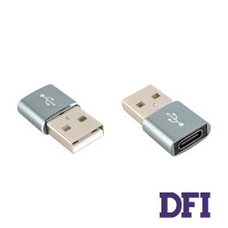 Перехiдник USB / Type-C , Сiрий
