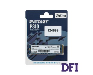 Жесткий диск M.2 2280 SSD  240Gb Patriot P310 Series, P310P240GM28, NVMe, PCI Express 3.0 x4, 3D NAND TLC, зап/чт. - 1000/1700мб/с