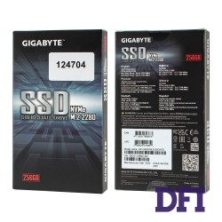 Жесткий диск M.2 2280 SSD  256Gb Gigabyte, GP-GSM2NE3256GNTD, NVMe, PCI Express 3.0 x4, 3D NAND TLC, зап/чт. - 1100/1700мб/с