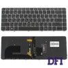 Клавіатура для ноутбука HP (EliteBook: 840 G3) rus,  silver frame, підсвічування клавіш, з джойстиком
