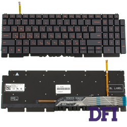 Клавіатура для ноутбука DELL (G15: 5510, 5515), rus, black, без кадру, підсвічування клавіш RED (Оригінал)