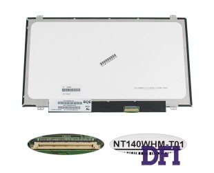 Матриця 14.0 NT140WHM-T01 touch (1366 * 768, 40pin (eDP), LED, SLIM (вертикальні вушка), глянець, роз'єм справа внизу) для ноутбука