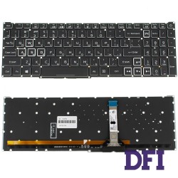 Клавіатура для ноутбука ACER (Nitro: AN517-55) rus, black, без фрейму, підсвічування клавіш RGB (оригінал)