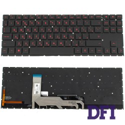 Клавіатура для ноутбука HP (Omen: 15-EK series) rus, black, без фрейму, підсвічування клавіш (RGB RED) (ОРИГІНАЛ)