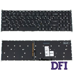 Клавіатура для ноутбука ACER (AS: A317-51, A317-32) rus, black, без кадру, підсвічування клавіш (оригінал)
