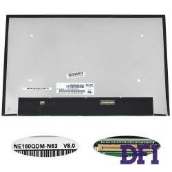 Матрица 16.0 NE160QDM-N63 (2560*1600, 40pin(eDP, IPS, 400cd/m2, 100% sRGB), LED, SLIM(без доп. панели), матовая, разъем справа внизу) для ноутбука