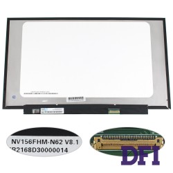 Матрица 15.6 NV156FHM-N62 (1920*1080, 30pin(eDP, 300cd/m2 (!!!), IPS, цветопередача: 16.7M, 72% NTSC), LED, SLIM(без планок и ушек), матовая, разъем справа внизу) для ноутбука
