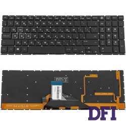 Клавіатура для ноутбука HP (Omen: 15-DC) rus, black, без фрейму, підсвічування клавіш (RGB)