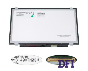 УЦЕНКА! Матрица 14.0 B140XTN03.6 (1366*768, 40pin, LED, SLIM (вертикальные ушки), глянец, разъем справа внизу) для ноутбука