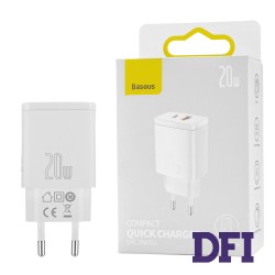 Зарядное устройство Baseus Compact Quick Charger U+C 20W EU White (CCXJ-B02)