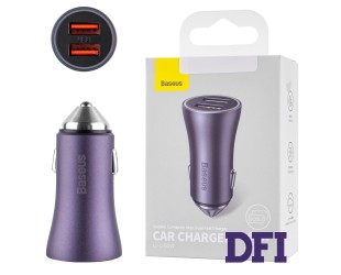 Автомобильное зарядное устройство Baseus Golden Contactor Max Dual Fast Charger Car Charger U+U 60W Dark Gray