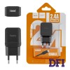 Зарядное устройство Hoco C22A , USB 2.4A , черный + (Кабель Micro USB)